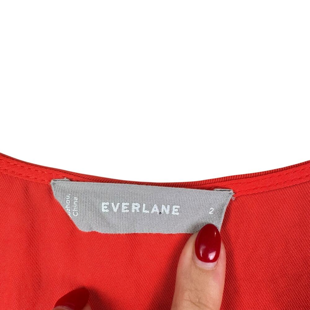 Everlane Tangerine Orange Japanese Go Weave Sleeveless Tank Midi Wrap Dress - Picture 12 of 14